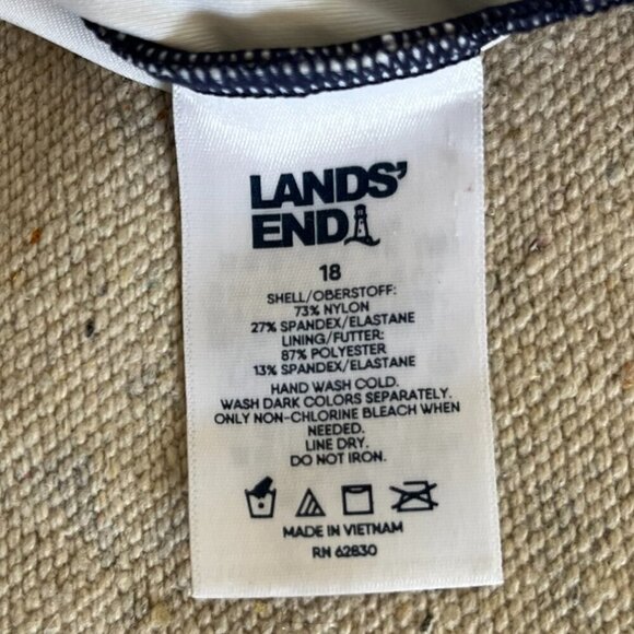 Lands' End Woman's Scoop Neck Tugless Sporty One-Piece Swim Suit Sz 18 - Picture 9 of 10